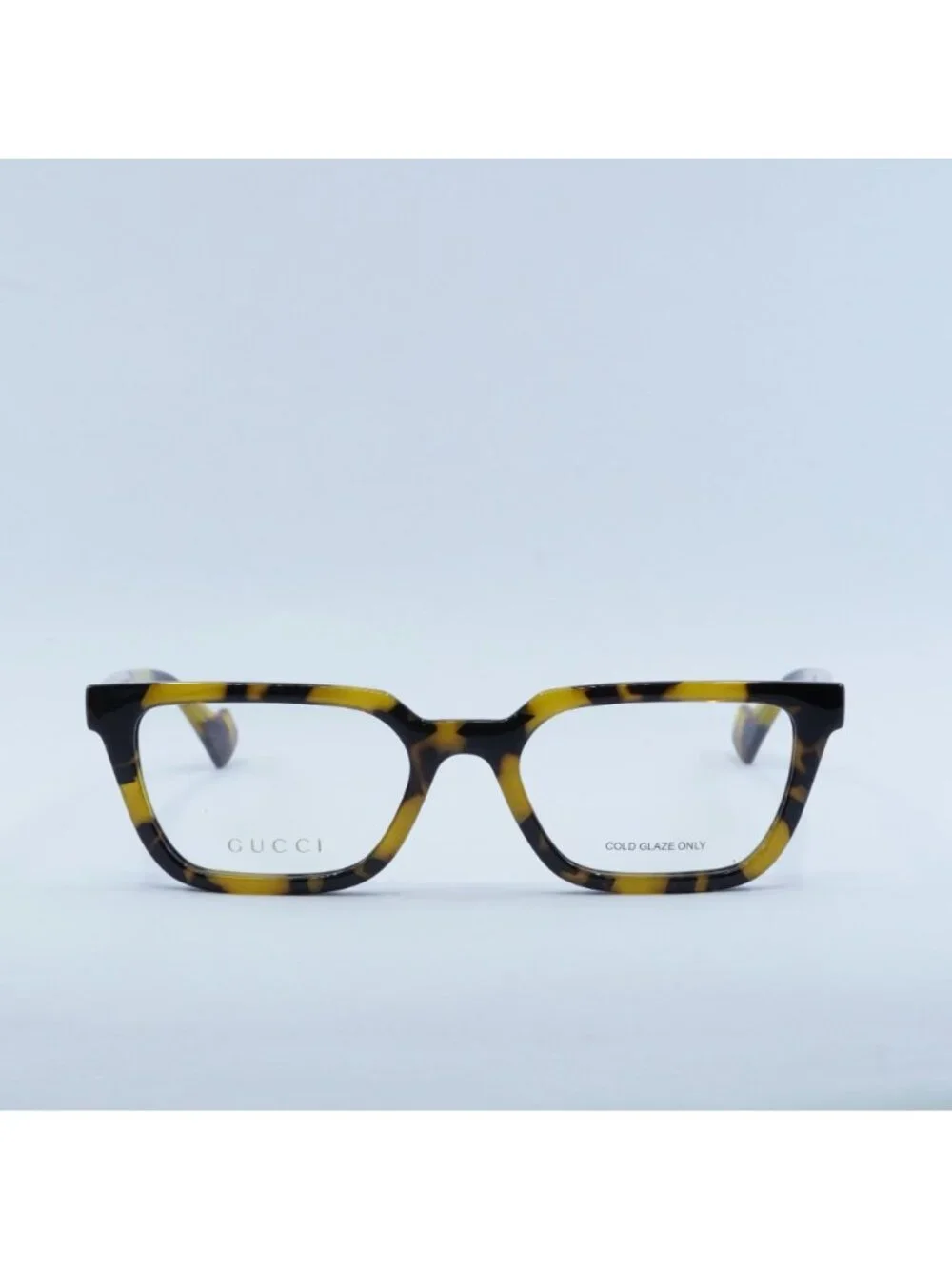 Gucci GG1539O 004 Eyeglasses Yellow Spotted Havana 54mm Square Frame